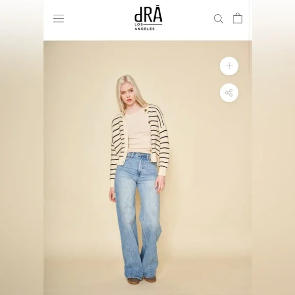 dRA LOS ANGELES (FROM ANTHROPOLOGIE) %100 COTTON AMARA STRIPED CARDIGAN - Picture 13 of 15
